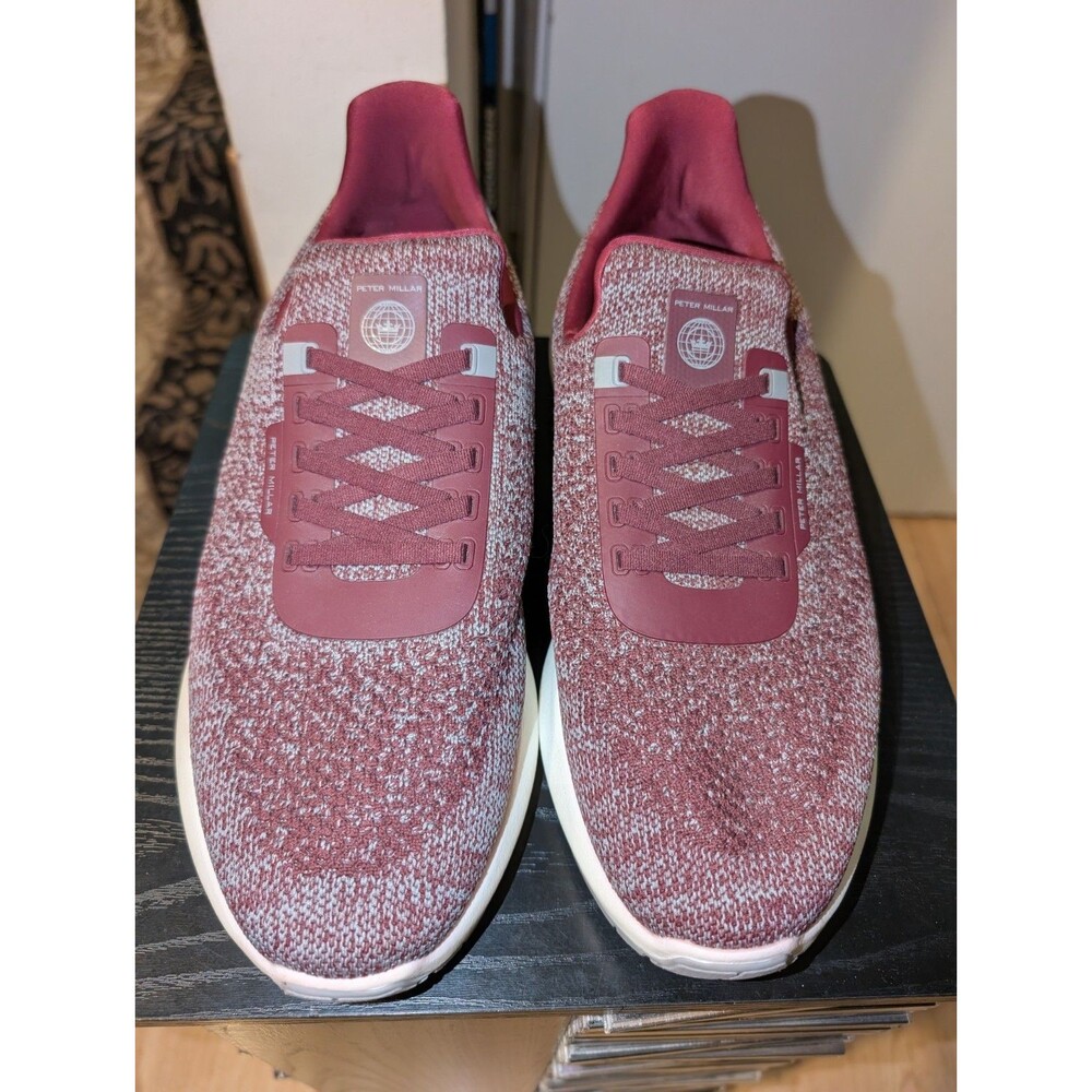 Peter Millar Shoes Mens Size 12 Burgundy Apollo Knit Slip On Casual Sneakers